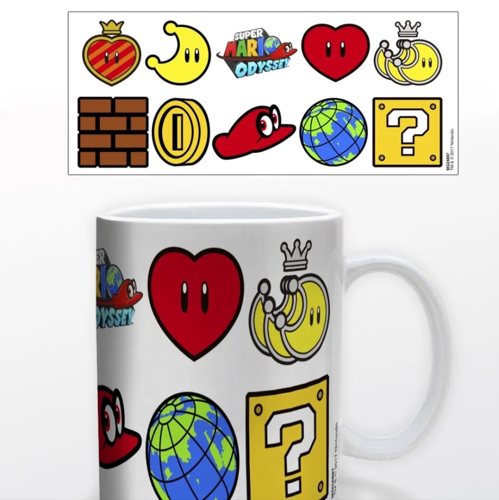 Nintendo Super Mario Odyssey Icons Coffee Mug NEW